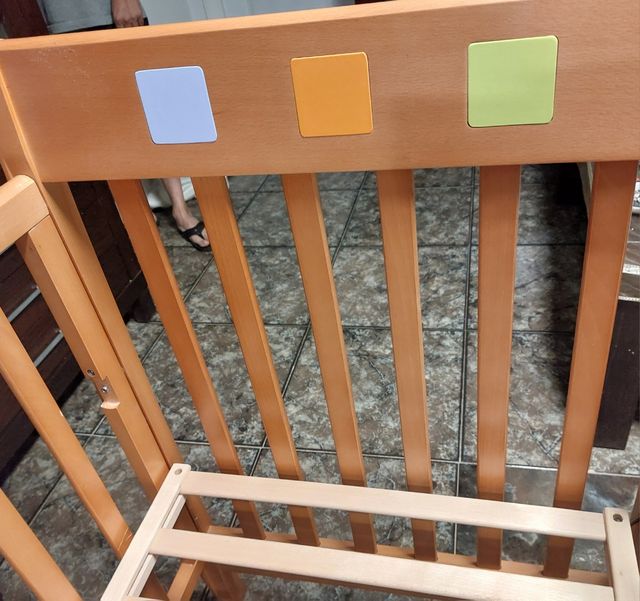 Cuna bebé madera color miel