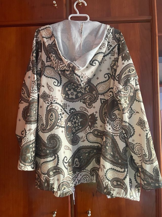 Chaqueta fina estampada- beige, marrón