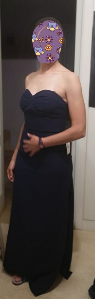 Super vestido de fiesta azul, elegante
