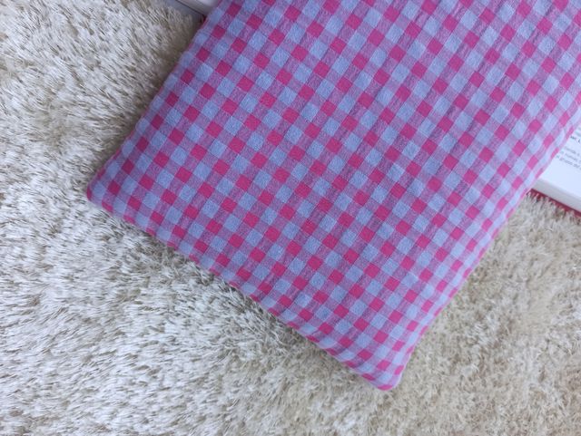 Funda libro vichy rosa-gris