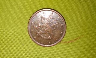 Moneda 1 céntimo euro Finlandia 2001