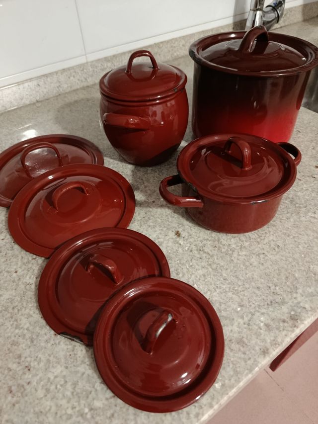 Juego cazuelas esmaltadas vintage