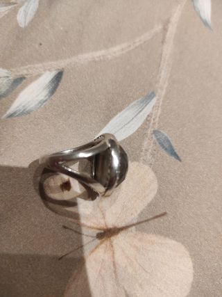 Anillo plata circonitas - piedra negra