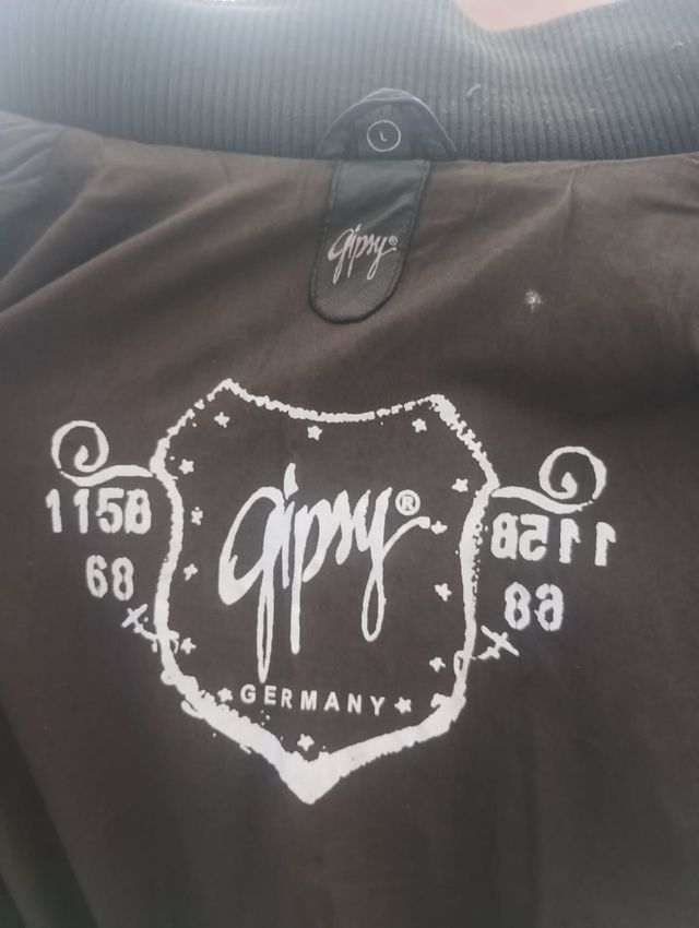 Chaqueta piel marrón hombre