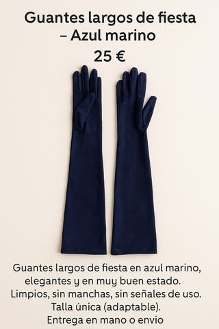 Guantes fiesta azul marino