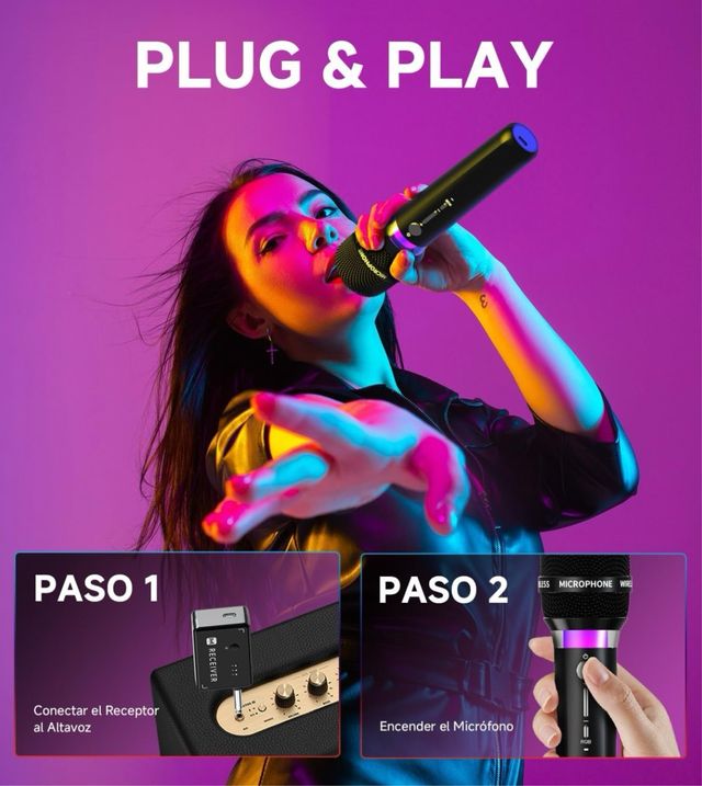 NUEVOS 2 Micrófonos inalámbricos