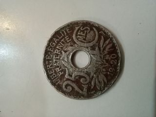 Moneda francesa 25 céntimos 1920