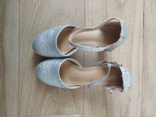 Zapatos fiesta purpurina plata Shein