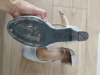 Zapatos fiesta purpurina plata Shein