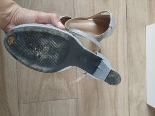 Zapatos fiesta purpurina plata Shein