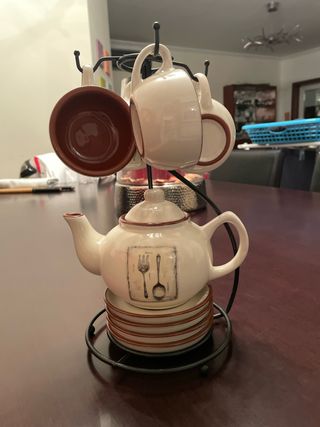 Conjunto Chá/café - Porcelana e Metal