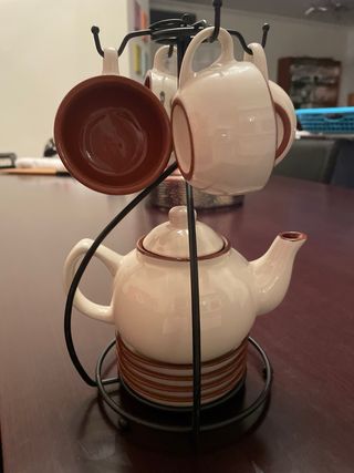 Conjunto Chá/café - Porcelana e Metal