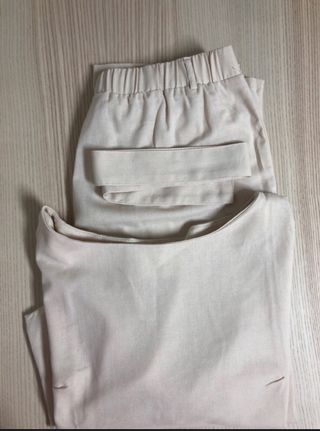 Conjunto beige: Pantalón y blusa