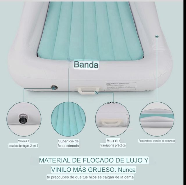 Cama+Colchón niños inflable de viaje + Compresor