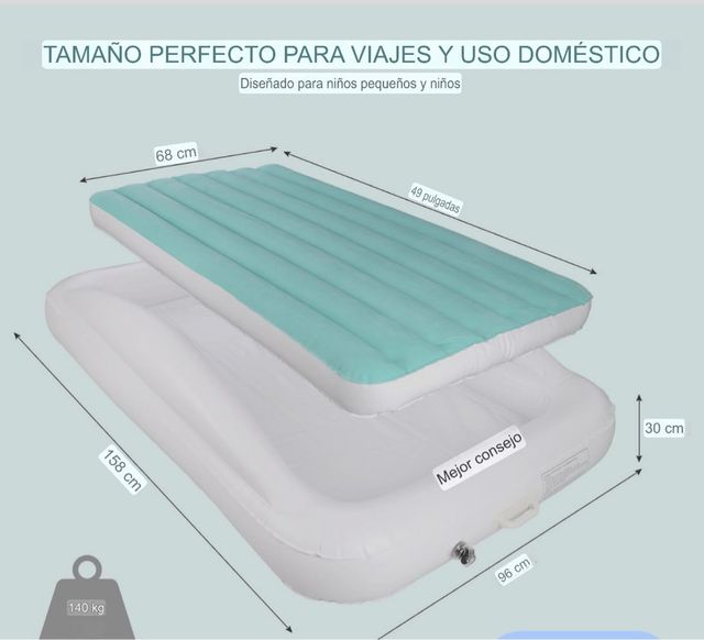 Cama+Colchón niños inflable de viaje + Compresor