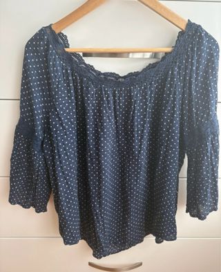 Blusa lunares azul marino