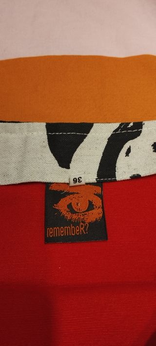 Falda midi Muni beige-negro