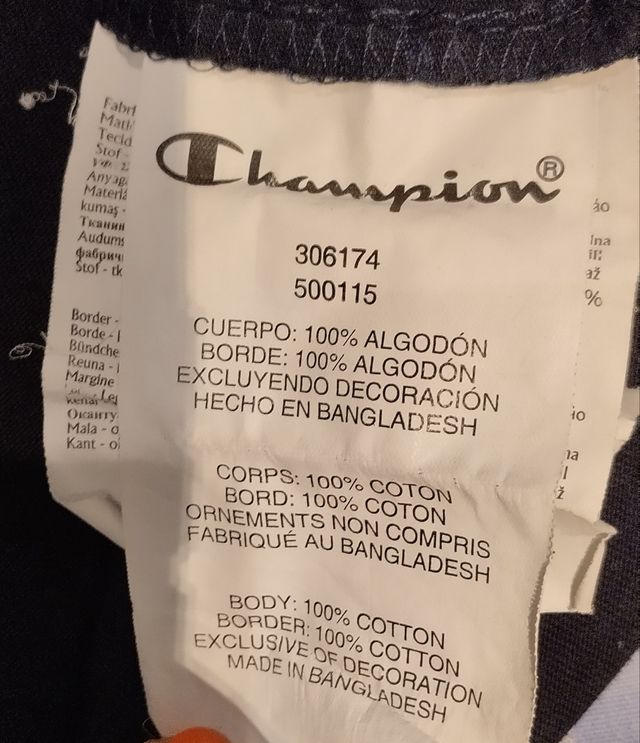 Maglietta Champion bambino. Nera