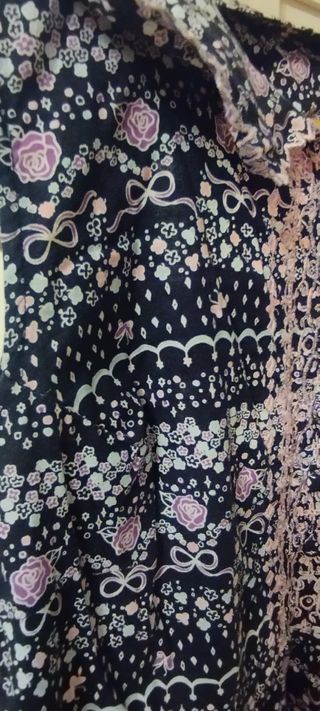 Vestido flores negro y rosa