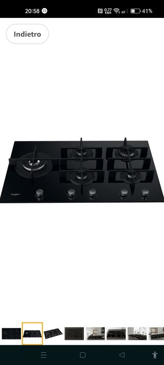 Piano cottura a gas Whirlpool GOWL958/NB