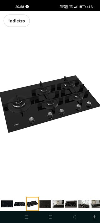 Piano cottura a gas Whirlpool GOWL958/NB