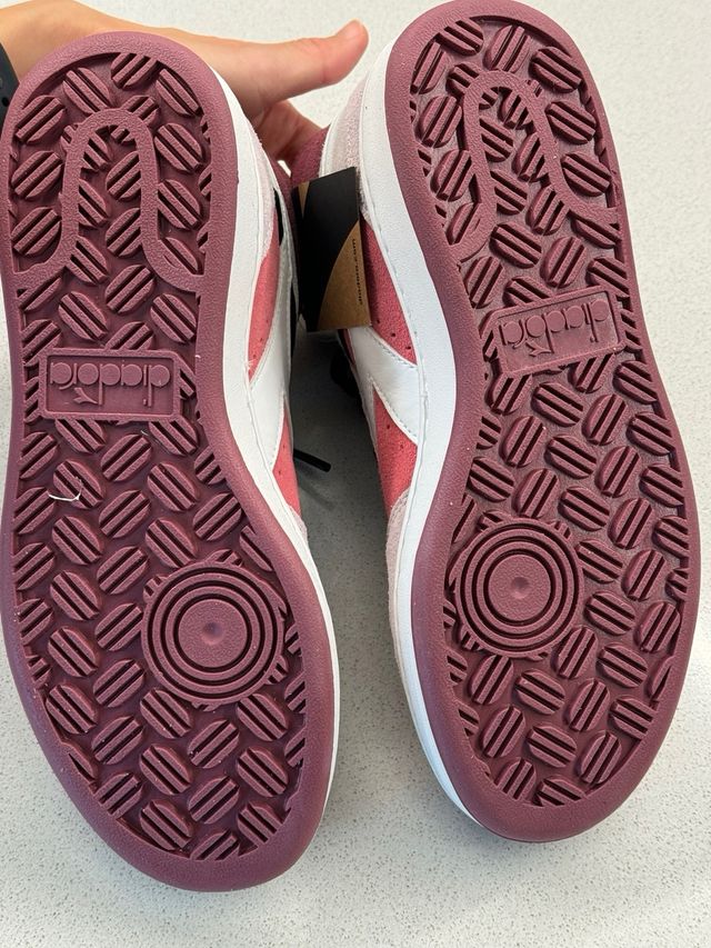 Sneakers alte Diadora rosa e bianche