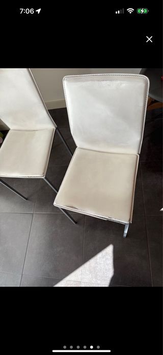 2 Sillas Comedor Blancas - Piel Sintética