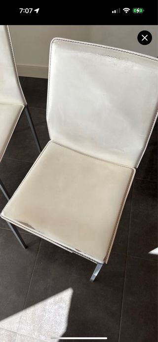 2 Sillas Comedor Blancas - Piel Sintética