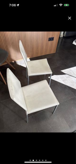 2 Sillas Comedor Blancas - Piel Sintética