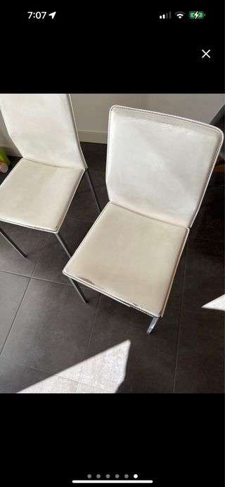2 Sillas Comedor Blancas - Piel Sintética