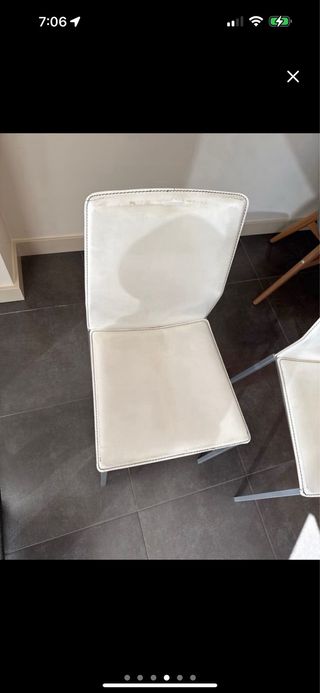 2 Sillas Comedor Blancas - Piel Sintética