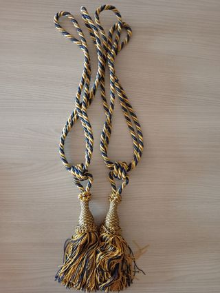 10 Nappe Tende in tessuto, blu e oro