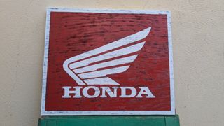 Cartel Honda madera vintage