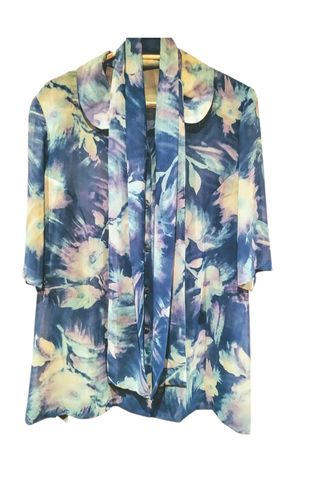 Blusón azul estampado - Talla 54