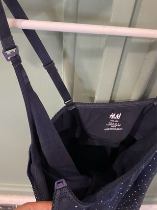 Camiseta lactancia H&M - Azul lunares blancos