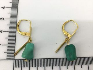 pendientes oro 14k con piedra con circonita
