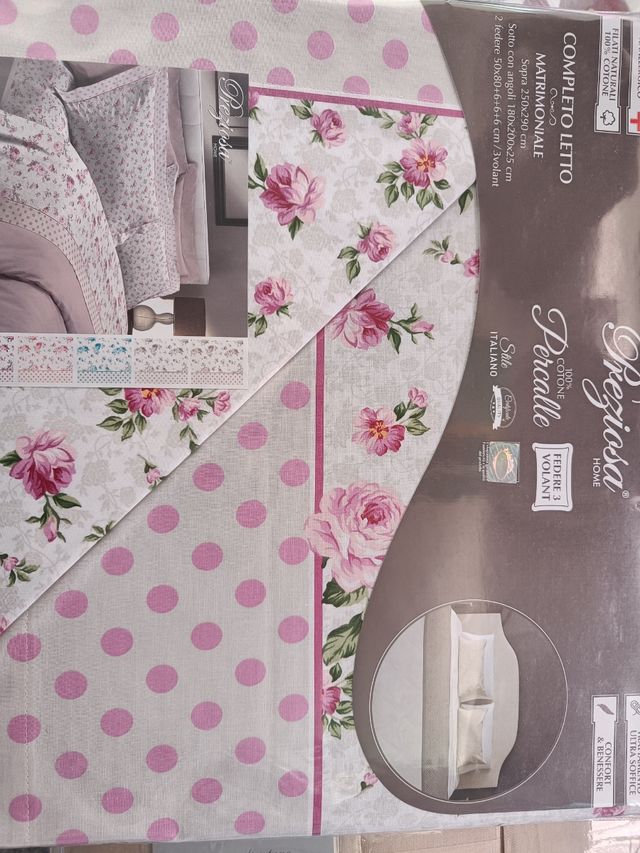 Lenzuola Matrimoniali Cotone Percalle Rosa