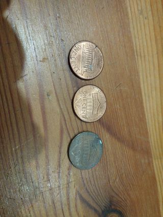 3 Monedas de 1 centavo EEUU