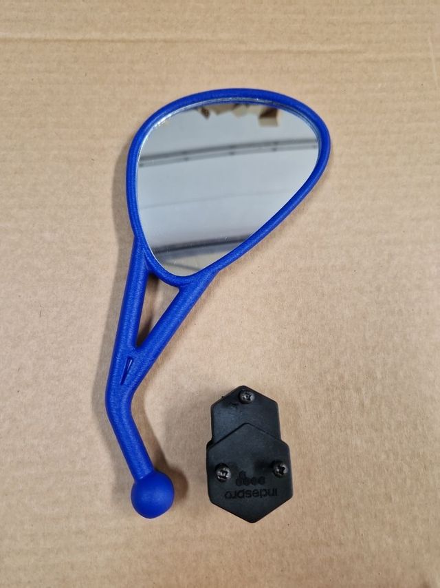 Espejo moto enduro DERECHO AZUL motociclista