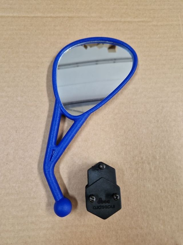 Espejo moto enduro DERECHO AZUL motociclista