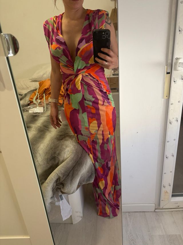 Vestido largo multicolor