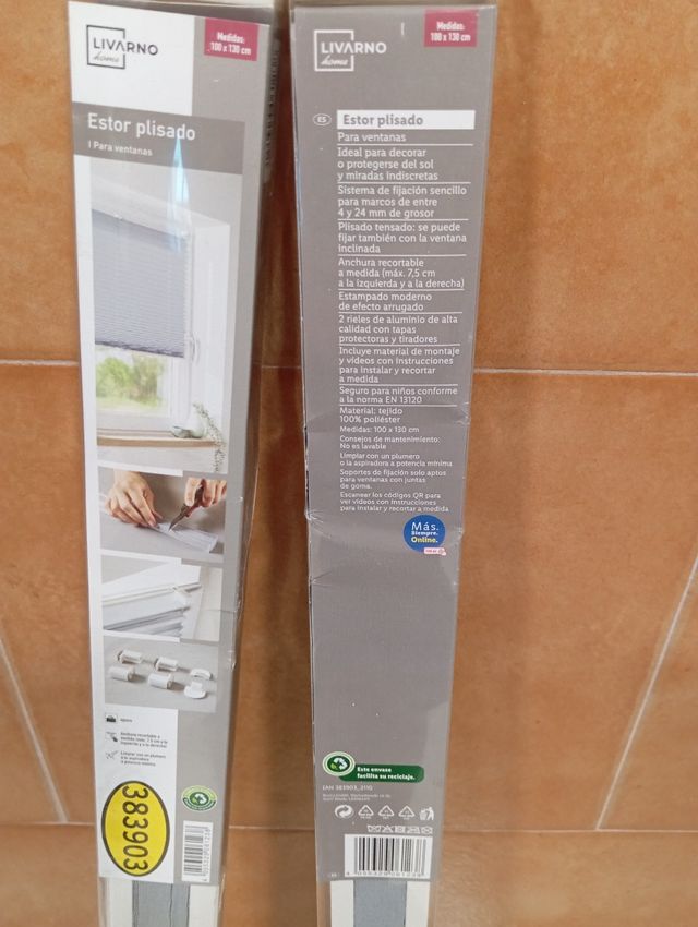 2 Estores plisados Livarno grises