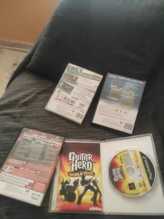 PS2: FIFA 09, Guitar Hero x2, Pro Evo 5