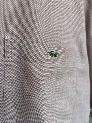 Camisa manga corta Lacoste rosa, talla 40.