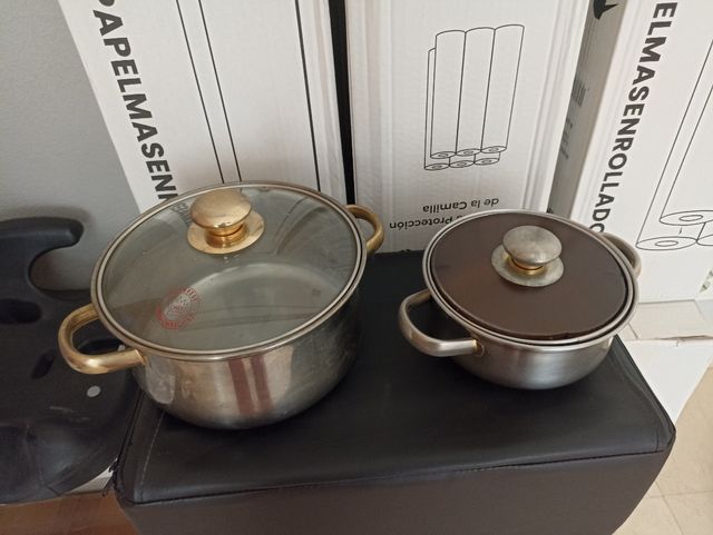 Cazuelas acero inoxidable doradas