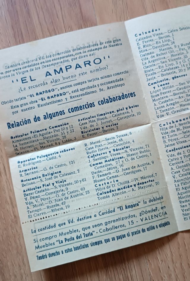 Amparo del Hogar. Tarjetas años 40/50