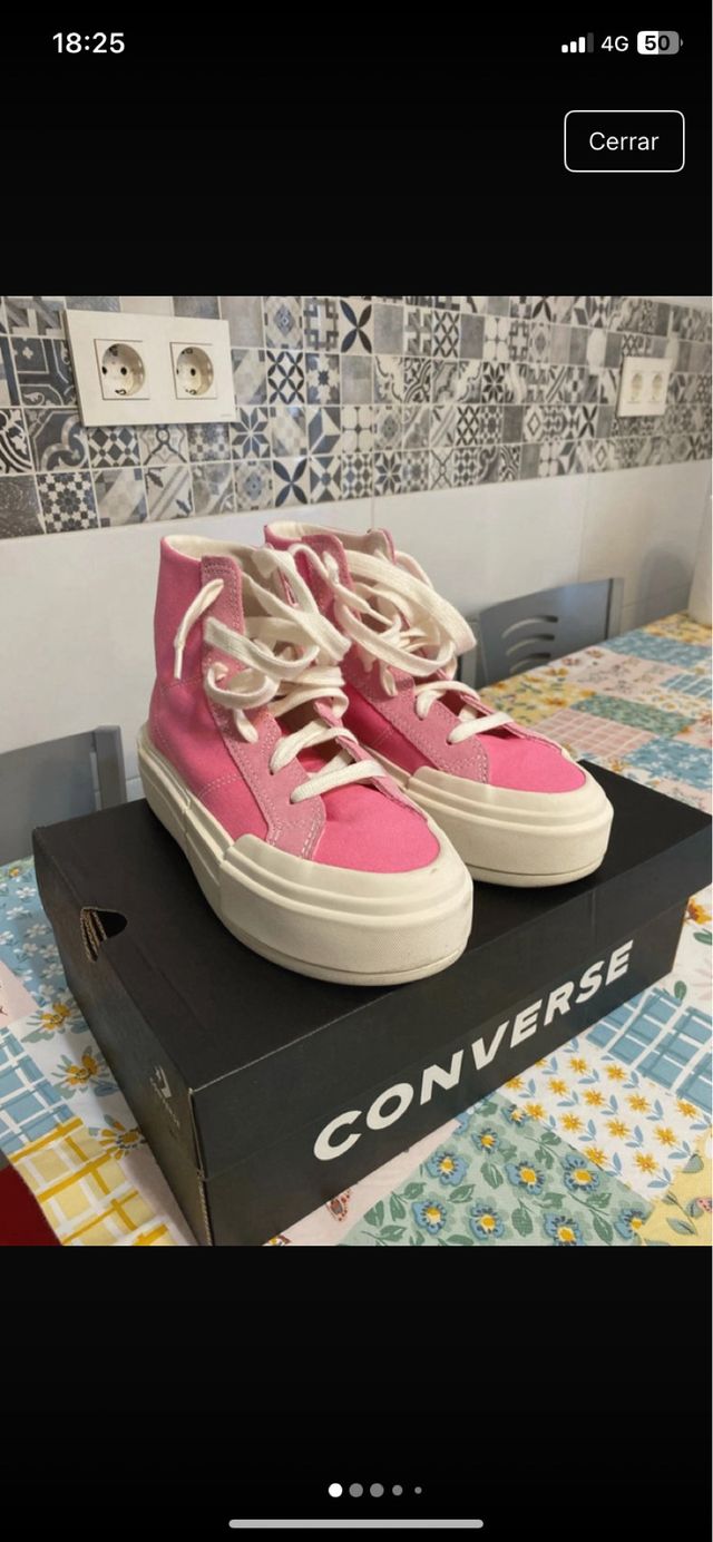 Converse plataforma rosa