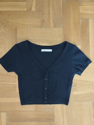 Top corto negro Pull&Bear
