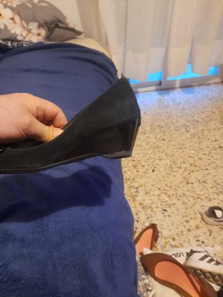 Zapatos salón negros tacón bajo - 38