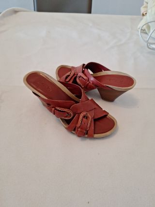 Sandalias Clarks Rojo - Cuña